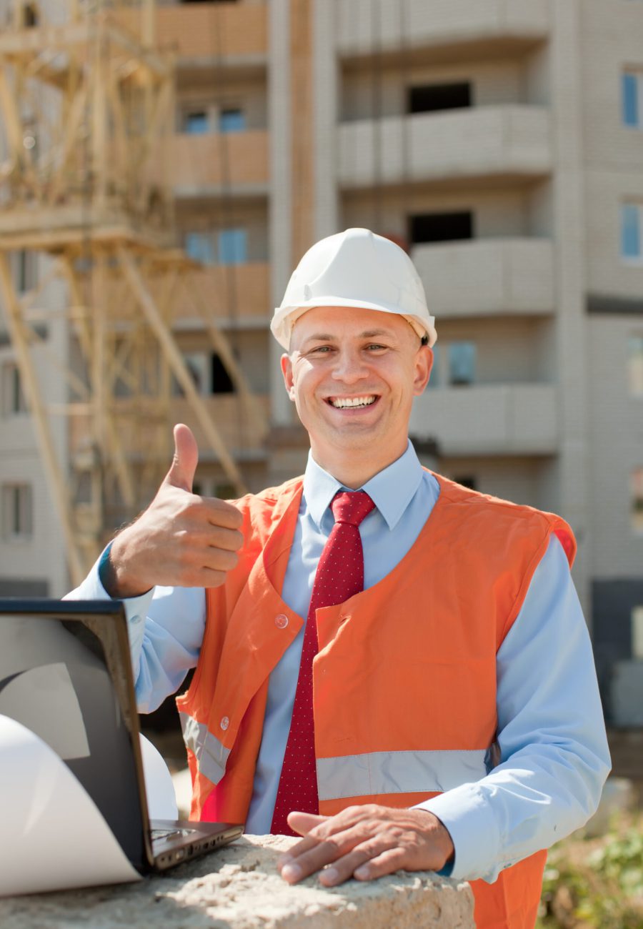 happy builder in hardhat